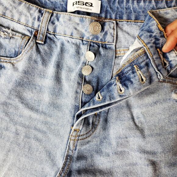 RSQ Women Light Wash Blue Denim Jeans High Rise Straight Leg Size 27 - Picture 2 of 10